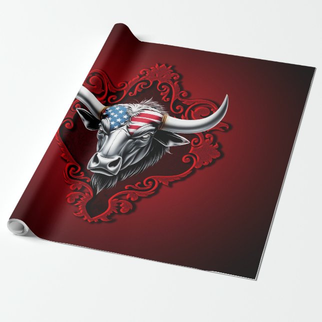 Papel De Presente Orgulho e força, um touro americano (Desenrolado)