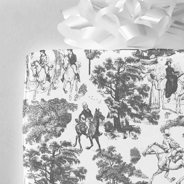 Papel De Presente Orgulho e Preconceito Cavalos Brancos Pretos (Criador carregado)