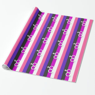 PAPEL DE PRESENTE ORGULHO E SÍMBOLO GENDERFLUID