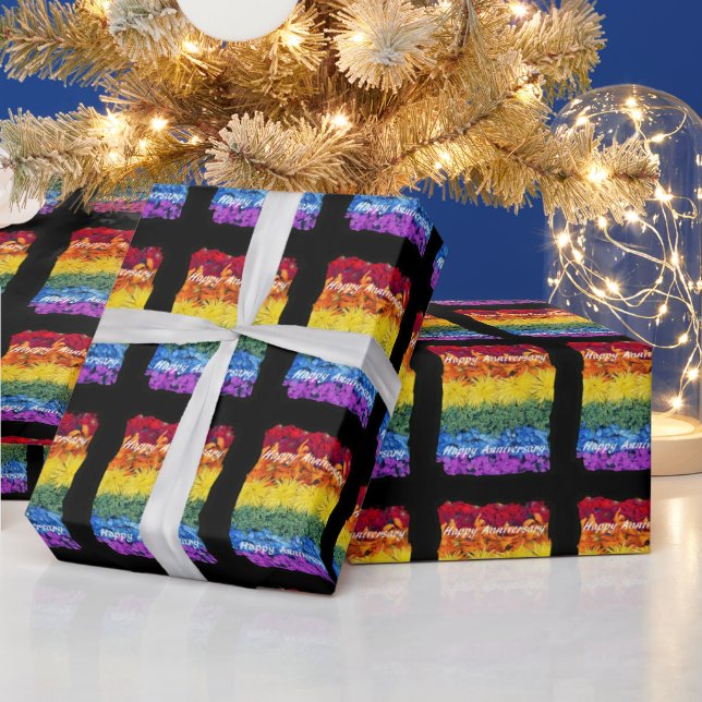 Papel De Presente Orgulho Flores Feliz Aniversário (Feriados)