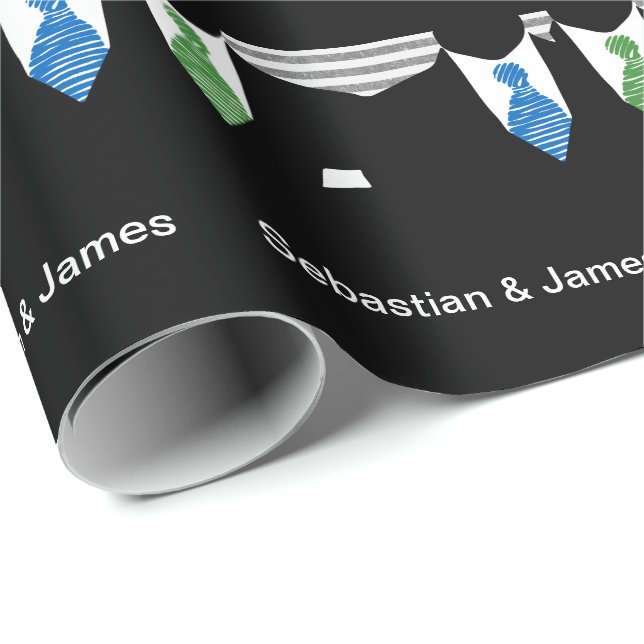 Papel De Presente Orgulho gay Em Casamento De Gravatas (Ponta do rolo)