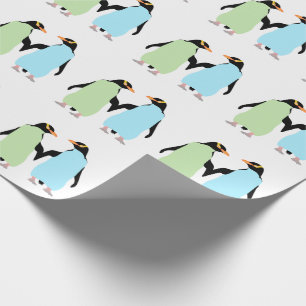 Papel De Presente Orgulho gay Pinguins segurando as mãos