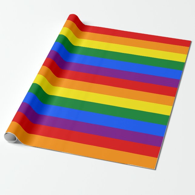 Papel De Presente Orgulho gay Thin Stripe (Desenrolado)