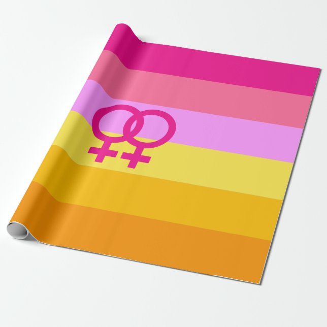 Papel De Presente Orgulho Lesbiano Dawn WLW (Desenrolado)