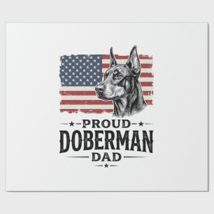 Papel De Presente Orgulhoso Pai Doberman Bandeira Vintage Vetor Desi