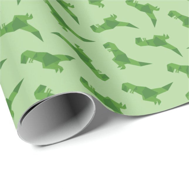 Papel De Presente Origami de T-Rex (Ponta do rolo)