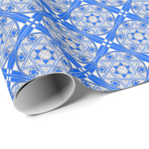 Papel De Presente Ornamentado Star de David