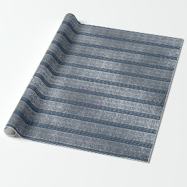 Papel De Presente Ornamento Celta de Joalharia Stripe Marinho Azul P
