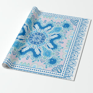 Papel De Presente Ornamento colorido decorativo sobre fundo branco,