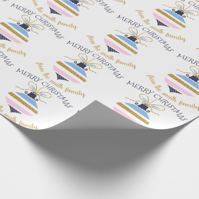 Papel De Presente Ornamento de Árvore de Natal Moderno Personalizado (Ponta)