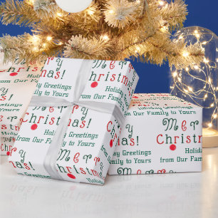 Papel De Presente Ornamento de Natal de Feliz Feriado Personalizado