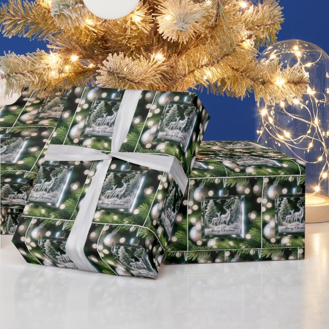 Papel De Presente Ornamento De Veados De Cristal Na Pinheira (Feriados)