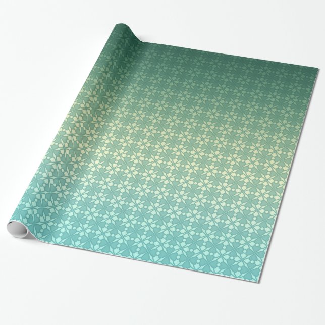 Papel De Presente Ornamento floral, gradiente (Desenrolado)