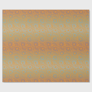 Papel De Presente Ornamento Floral Único Medieval Laranja Multicolor