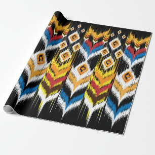 Papel De Presente Ornamento geométrico do folclore Ikat. Tribal Ét