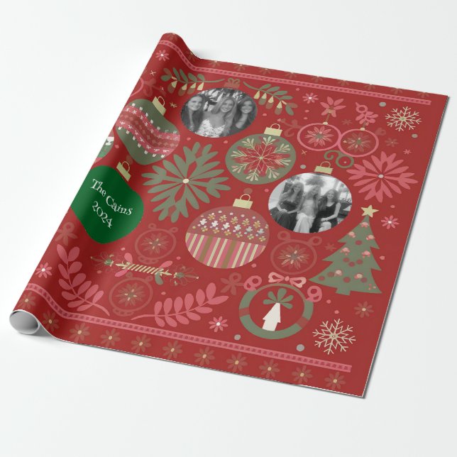 Papel De Presente Ornamentos (Desenrolado)
