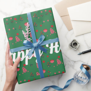 Papel De Presente Ornamentos de Férias Felizes