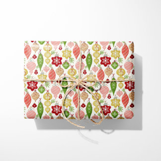 Papel De Presente Ornamentos de natais vintages