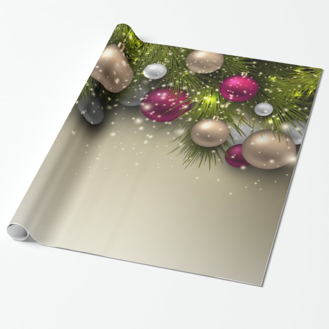 Papel De Presente Ornamentos de Natal - Múltiplos (Desenrolado)