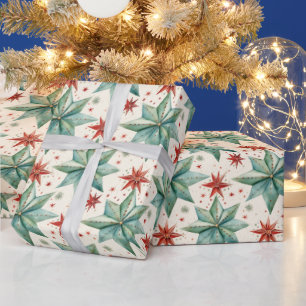 Papel De Presente Ornamentos nas Estrelas de Natal Moderno Natal