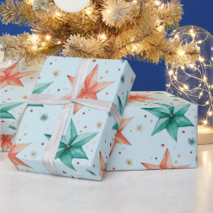 Papel De Presente Ornamentos nas Estrelas de Natal Moderno Natal