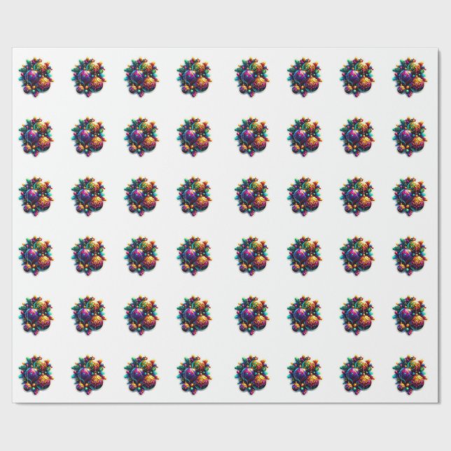 Papel De Presente ornamentos vibrantes arte ai (Barra)