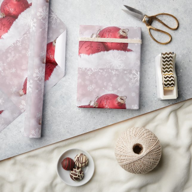 Papel De Presente Ornaments Elegantes no Natal da Neve (Artesanato)