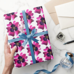 Papel De Presente Orquídea Roxa Tropical MOD Flor de Casamento de Ve