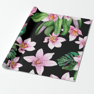Papel De Presente Orquídeas Aquarelas Design 27