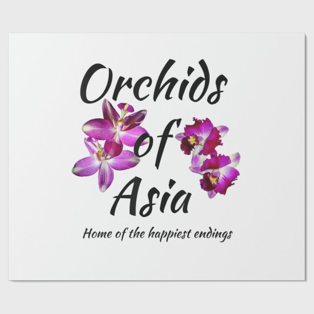 Papel De Presente Orquídeas da Ásia (Aberto)