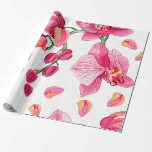 Papel De Presente Orquídeas de Aquarela Design 2