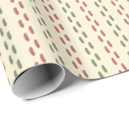 Papel De Presente Ortografia do Natal em Creme Vermelho Verde