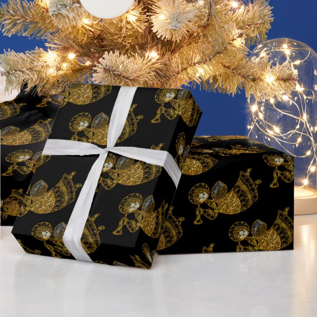 Papel De Presente Os anjos estão em todo lugar neste papel de enrola (Feriados)