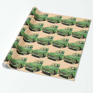 Papel De Presente os anos 50 Chevy verde