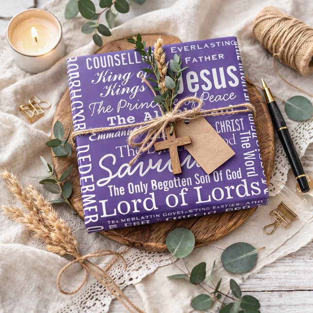 Papel De Presente Os Bons Nomes de Jesus Roxo (Criador carregado)