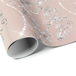 Papel De Presente Os diamantes Sparkly coram o ouro de prata do rosa