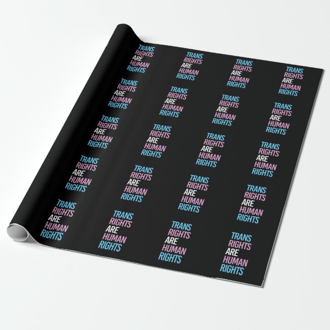 Papel De Presente Os direitos trans são direitos humanos - cores tra (Desenrolado)