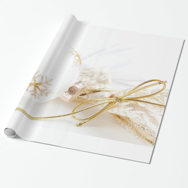 Papel De Presente Os enfeites de natal gostam do brilho branco (Desenrolado)