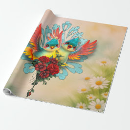 Papel De Presente Os pássaros bonitos de bom humor