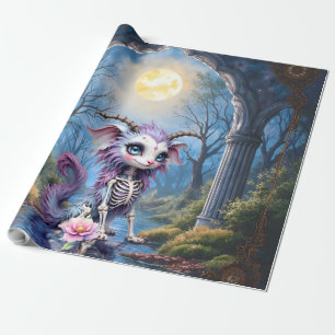 Papel De Presente Ossos ao Luar – Guardião de Sonhos Esquecidos. 