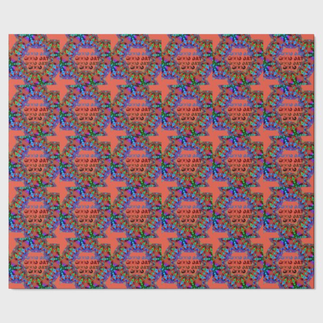 PAPEL DE PRESENTE ÓTIMO DIA GREEN BROWN ORANGE MANDALA (Barra)