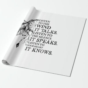 Papel De Presente Ouça Seu Coração Que Ele Conhece Americanos nat