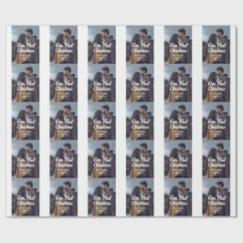 Papel De Presente Our first Christmas couple photo name white gray