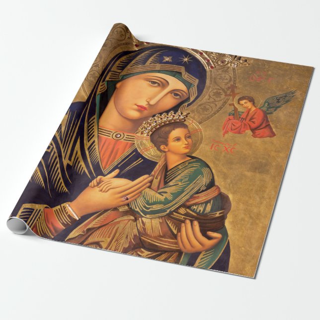 Papel De Presente Our Lady Of Perpetual Help (Desenrolado)