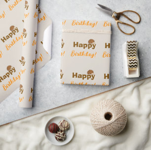 Papel De Presente ouriço Fofo Feliz Aniversário Animal da Floresta