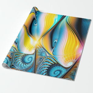Papel De Presente ouro artístico abstrato e luz azul moderna