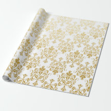 Ouro Branco Damasco Real Ornamento Floral