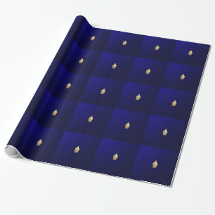 Papel De Presente ouro buddha em azul