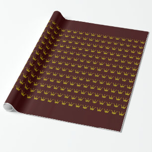 Papel De Presente Ouro Crowns Border + suas ideias