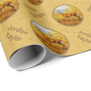 Papel De Presente Ouro De Veado De Branca Aspen Woods